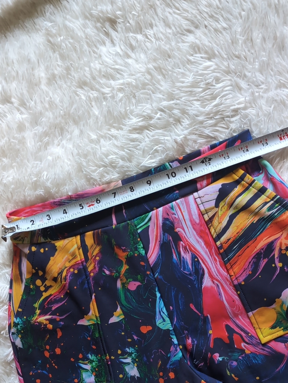 Blackmilk The Artist Paint Splatter Rainbow Navy High Waist Cuffed Pants Medium - Picture 10 of 14